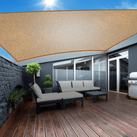 Rectangle Shade Sails Top Canopy 98 UV Block Awning Shelter 185GSM HDPE Patio Cover With Snap Hooks Ropes For Outdoor Garden (Option: 300x300cm)